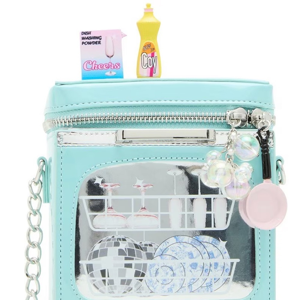 NWT Betsey Johnson Kitsch Clean Or Dirty Blue Crossbody Bag Dishwasher 🫧 - Picture 11 of 11
